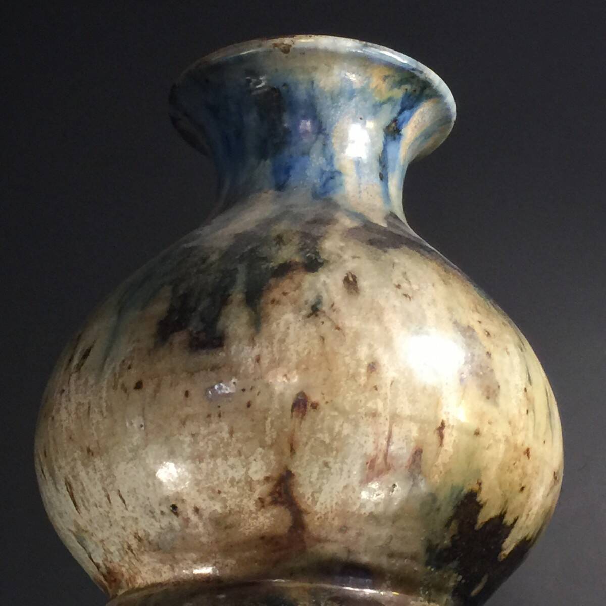 Roger Guerin, monumental trilobed vase, unique piece, 102 cm tall, salt-glazed stoneware