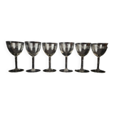 Set of 6 wine glasses in blown glass Early XXth