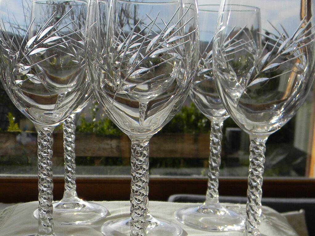 6 crystal water glasses from ARQUES. Epi Fleury model.