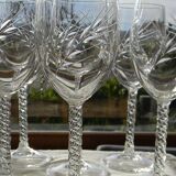 6 crystal water glasses from ARQUES. Epi Fleury model.