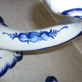 Pair of 2-pointed ceramic candlesticks from Portugal