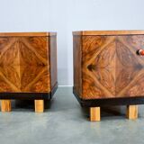 1938s pair of Art Deco bedside tables, Czechoslovakia