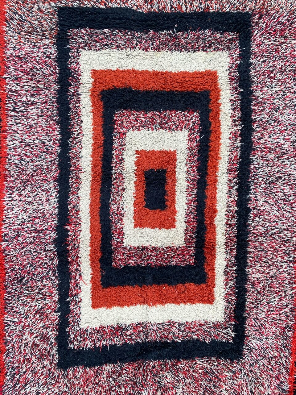 Handmade French Cogolin art deco rug 120x220 cm