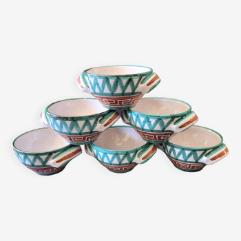 Ceramics Robert Picault Vallauris 6 Bowls in perfect condition