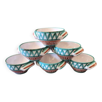 Ceramics Robert Picault Vallauris 6 Bowls in perfect condition