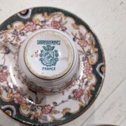 Tasses et soucoupes porcelaine fine Sarreguemines ancienne