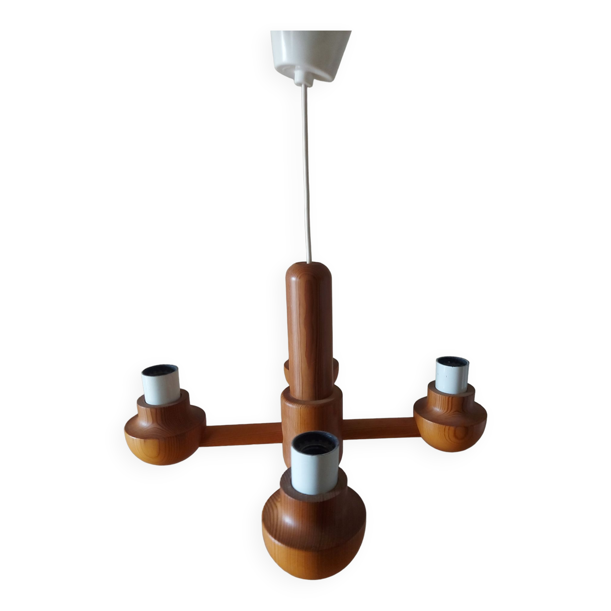 Vintage Ikea pine chandelier