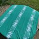 Artiga tablecloth and 6 napkins, Basque linen, green with white embroidery