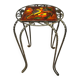 Wrought iron stool and Vallauris pottery signed Leduc.