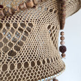 Hanging in macramé and vintage wool, 70s