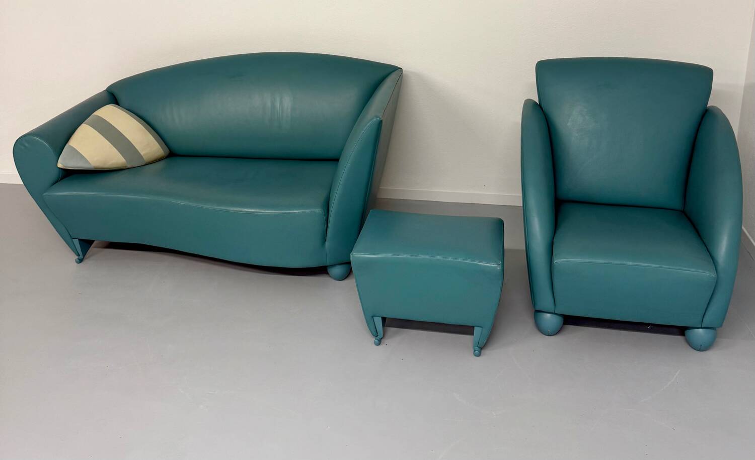 Living room sofa and armchair Atlantis design from the 90s by Wittmann vintage