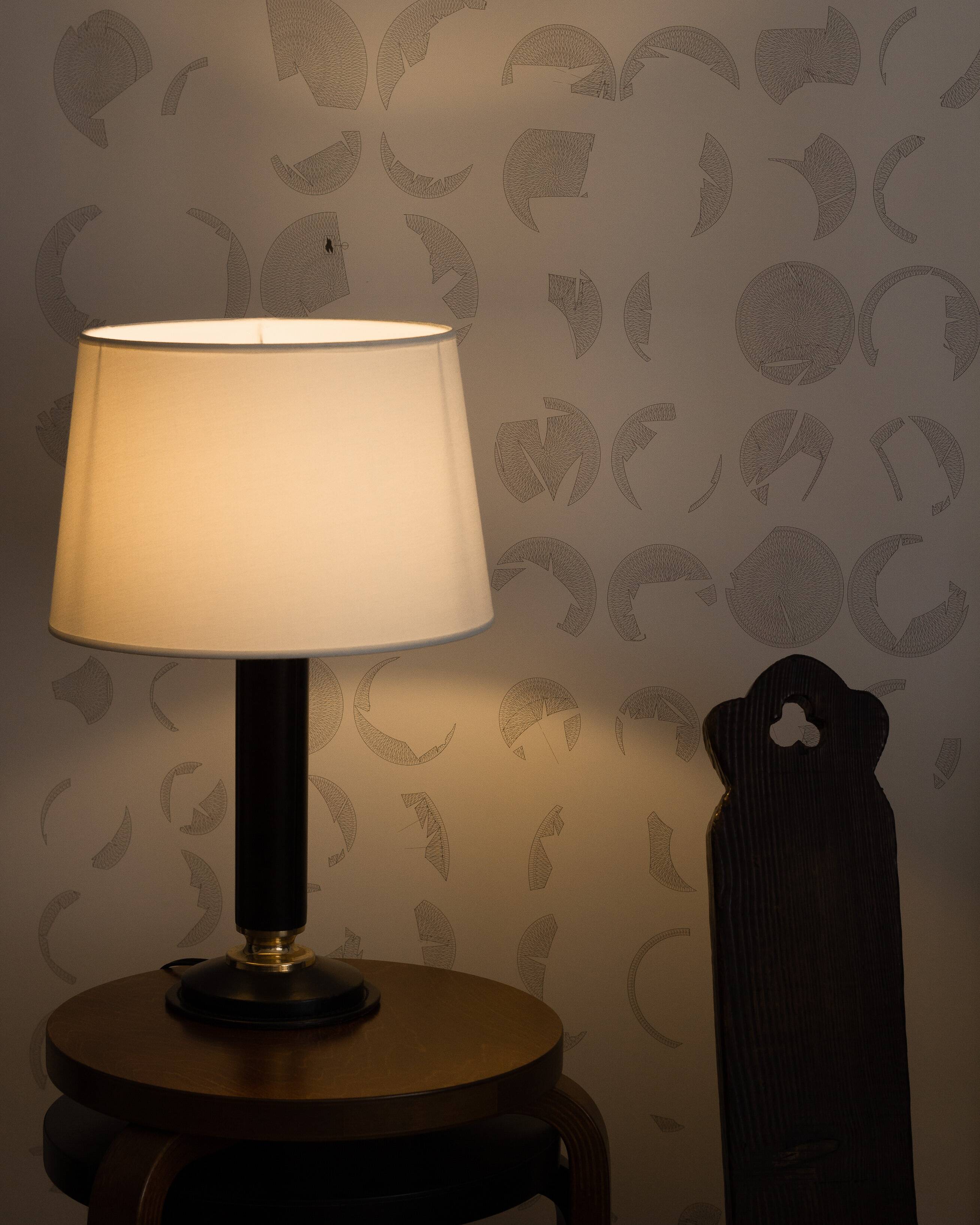 Leather lamp base, Le Tanneur (attr.), France, 1950s/1960s