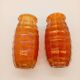 Paire Vases Art Déco Josef Invald Carnival Marigold Orange Irisé Jacobean