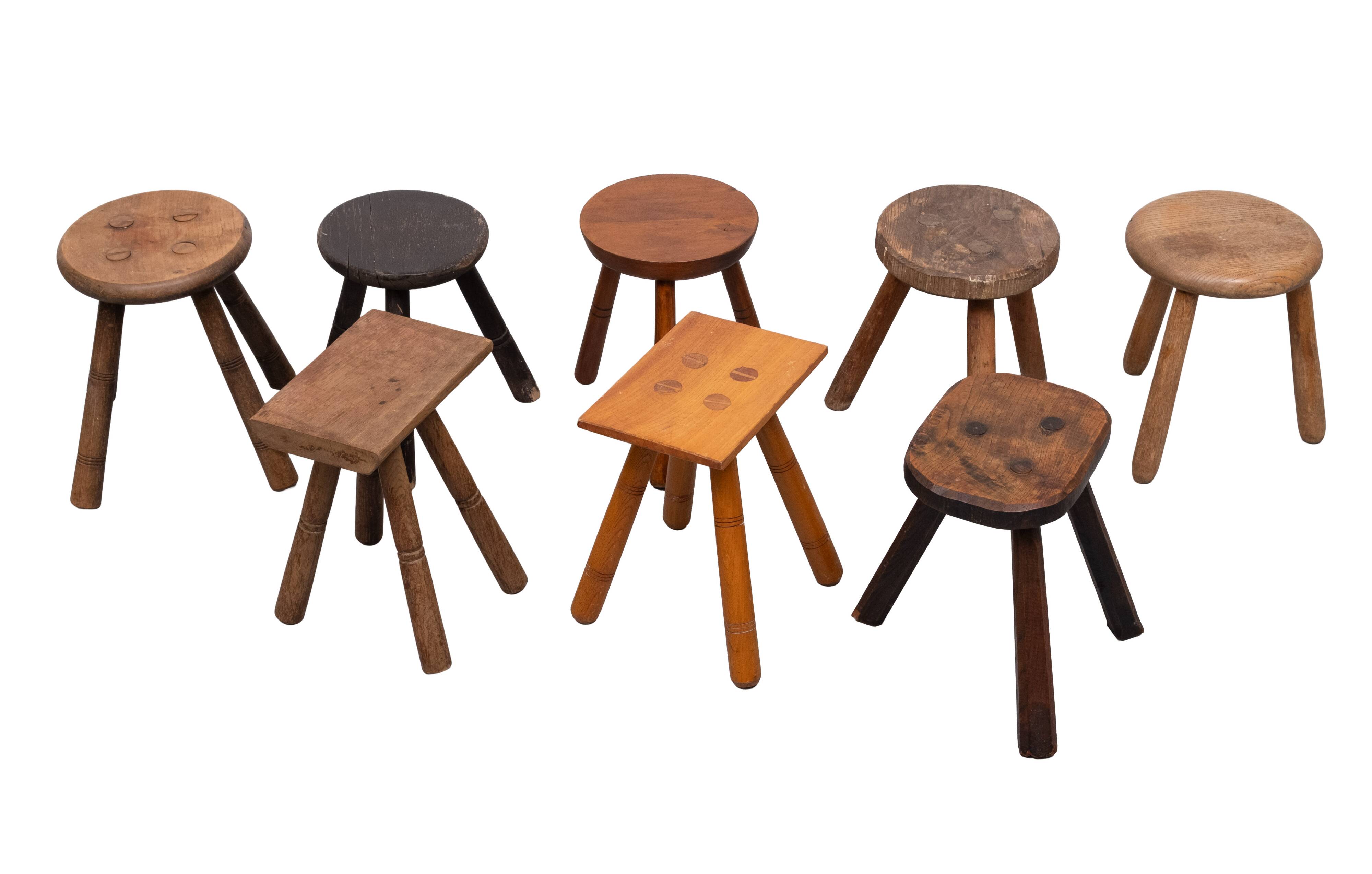 Set of 8 original Milk stools 1950s Holland
