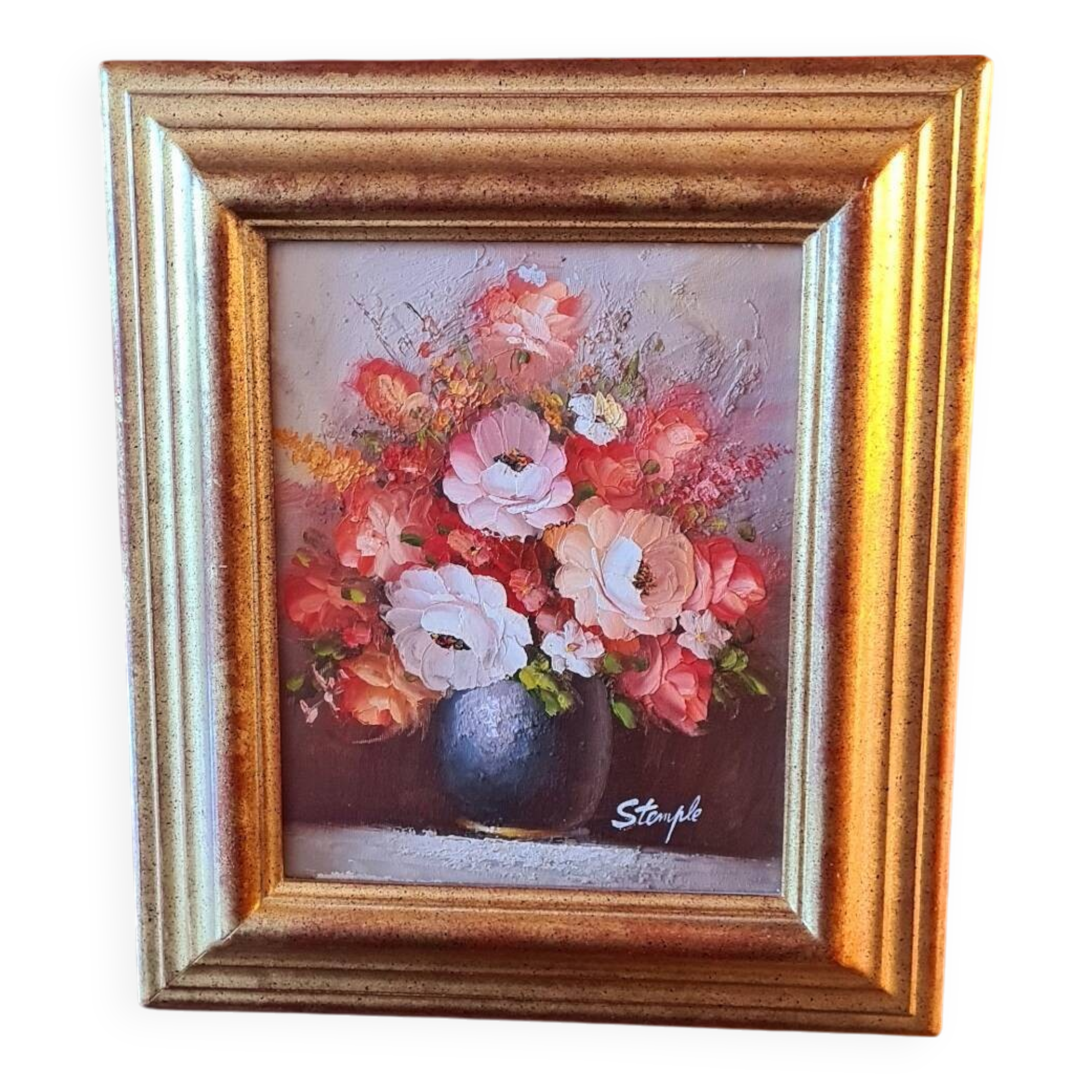 Floral painting signed Stemple