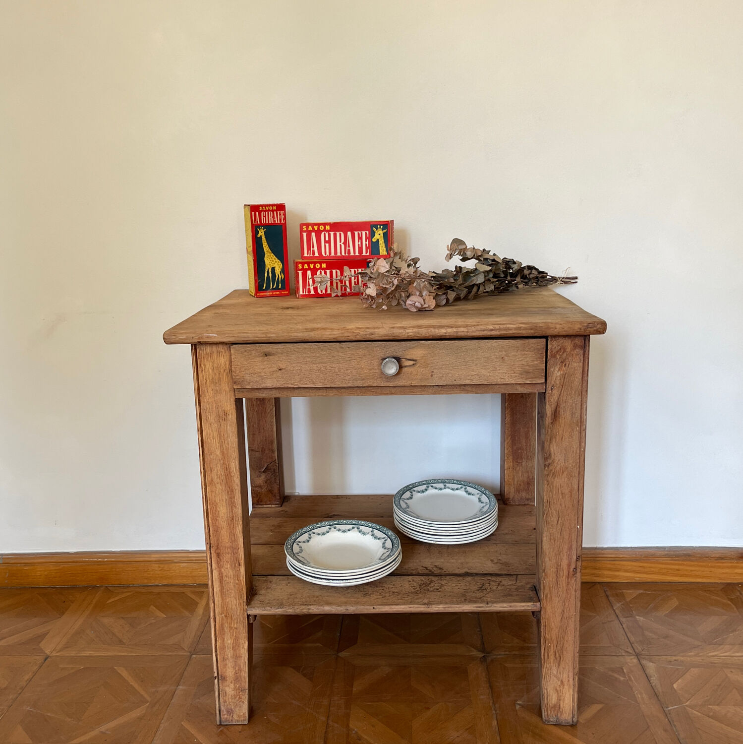 Rough wood anchor log and drawer