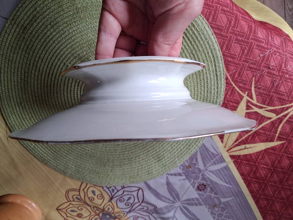 Compotier / assiette montée en porcelaine de limoges 1920-1930