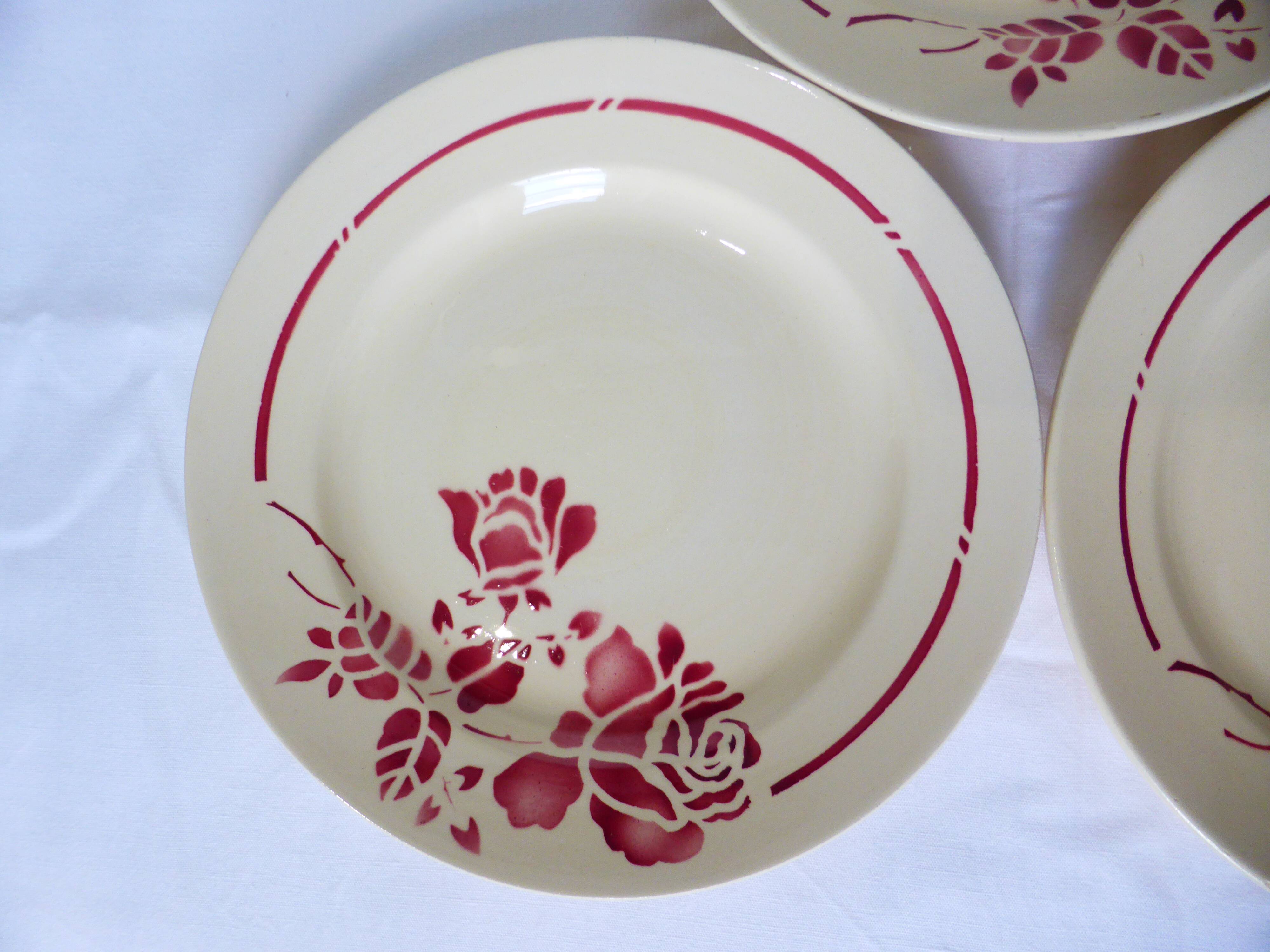 3 vintage dessert plates from St Amand 220614