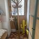 Freestanding rattan coat rack