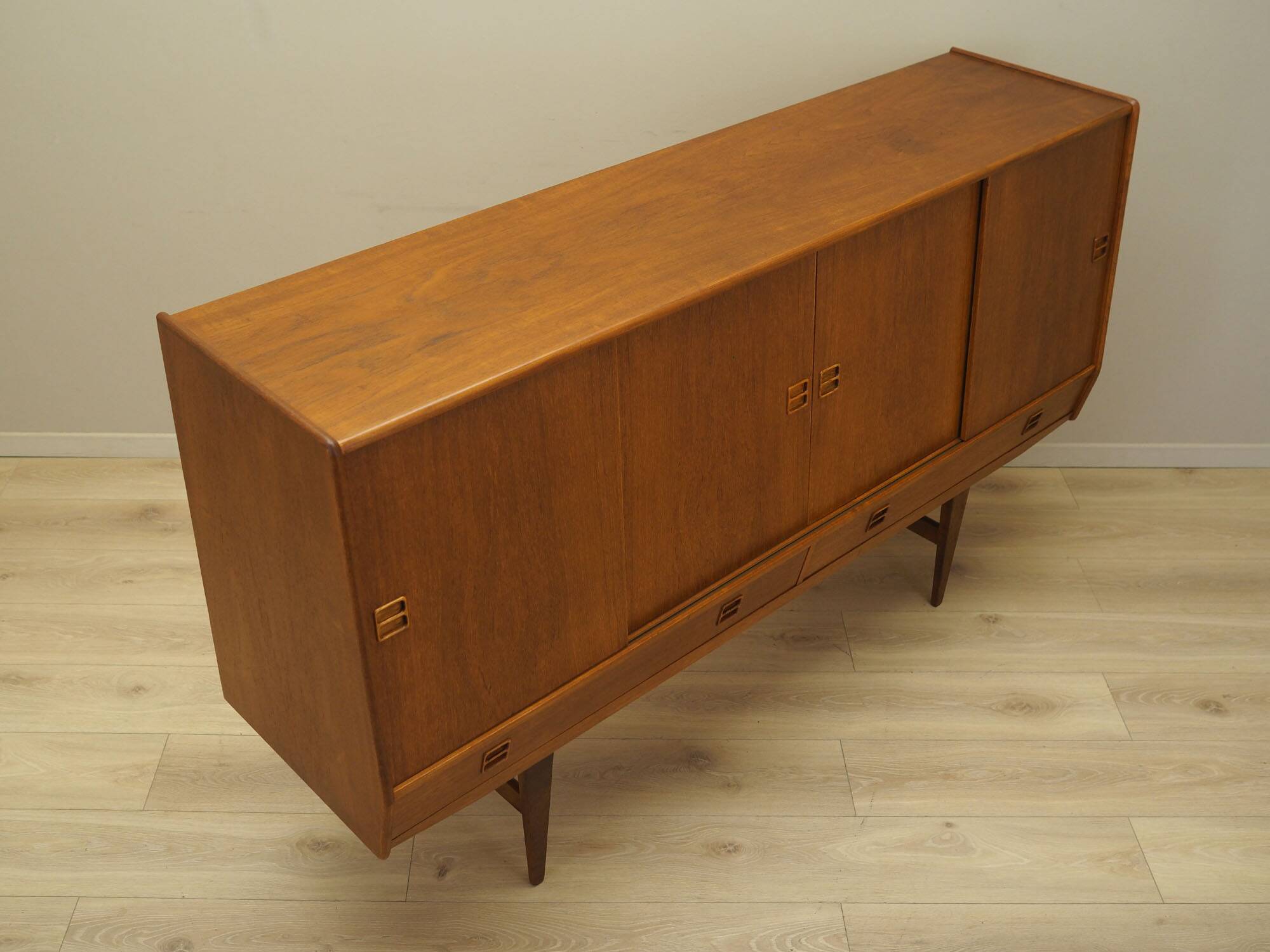 Teak highboard, Danish design, 1960s, manufactured in Denmark