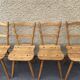 Set of 4 Vintage Beech Chairs Bistro Country Feet Compass