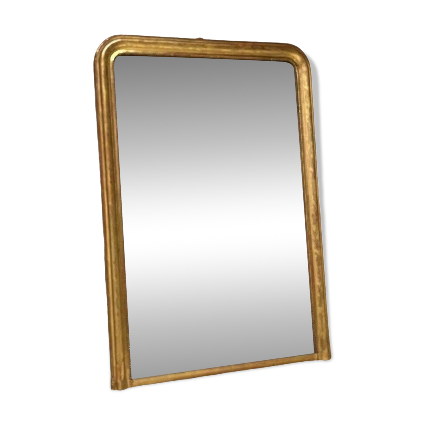 Large Louis Philippe Style Gilded Stucco Fireplace Mirror