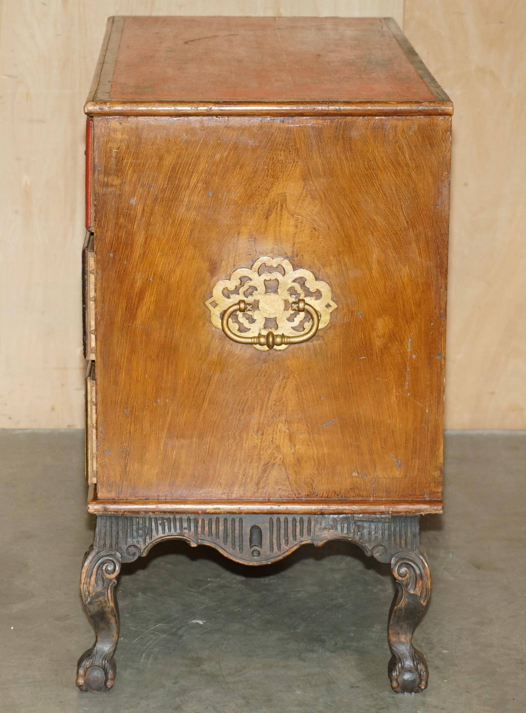 Commode campagne polychrome 1778 en bois style George III
