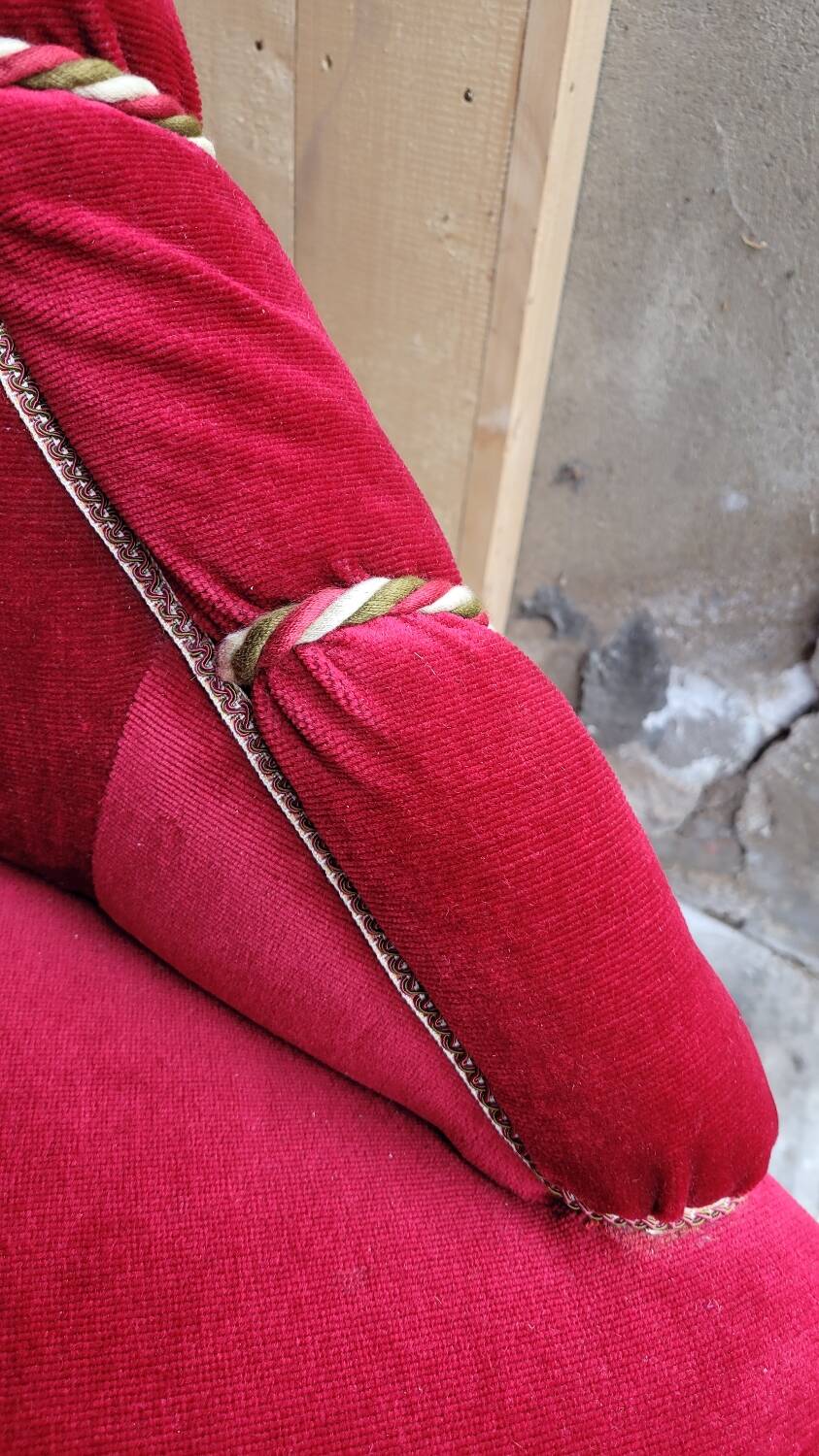 Velvet corner toad armchair, Napoleon III period