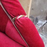 Fauteuil crapaud d'angle en velour époque Napoléon iii