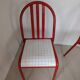 Set of 4 modernist red metal chairs