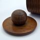Wooden turned covered pot – vintage snuff box A680