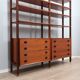 Mid-century modular teak bookcase with drawers and shelves Italy 1960s