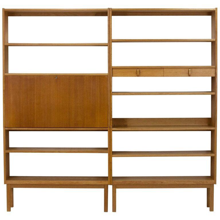Bertil Fridhagen for Bodafors blond oak bookcase