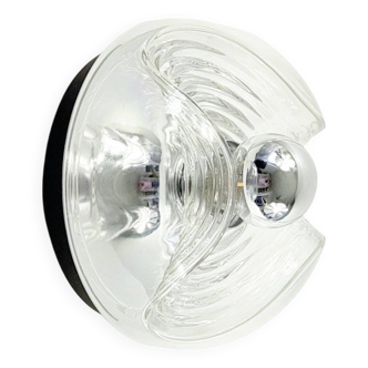 "Wave"/"Futura" Glass Wall Lamp by Koch & Lowy for Peill & Putzler, 1970s