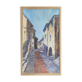 Painting made in watercolor on paper signed e.