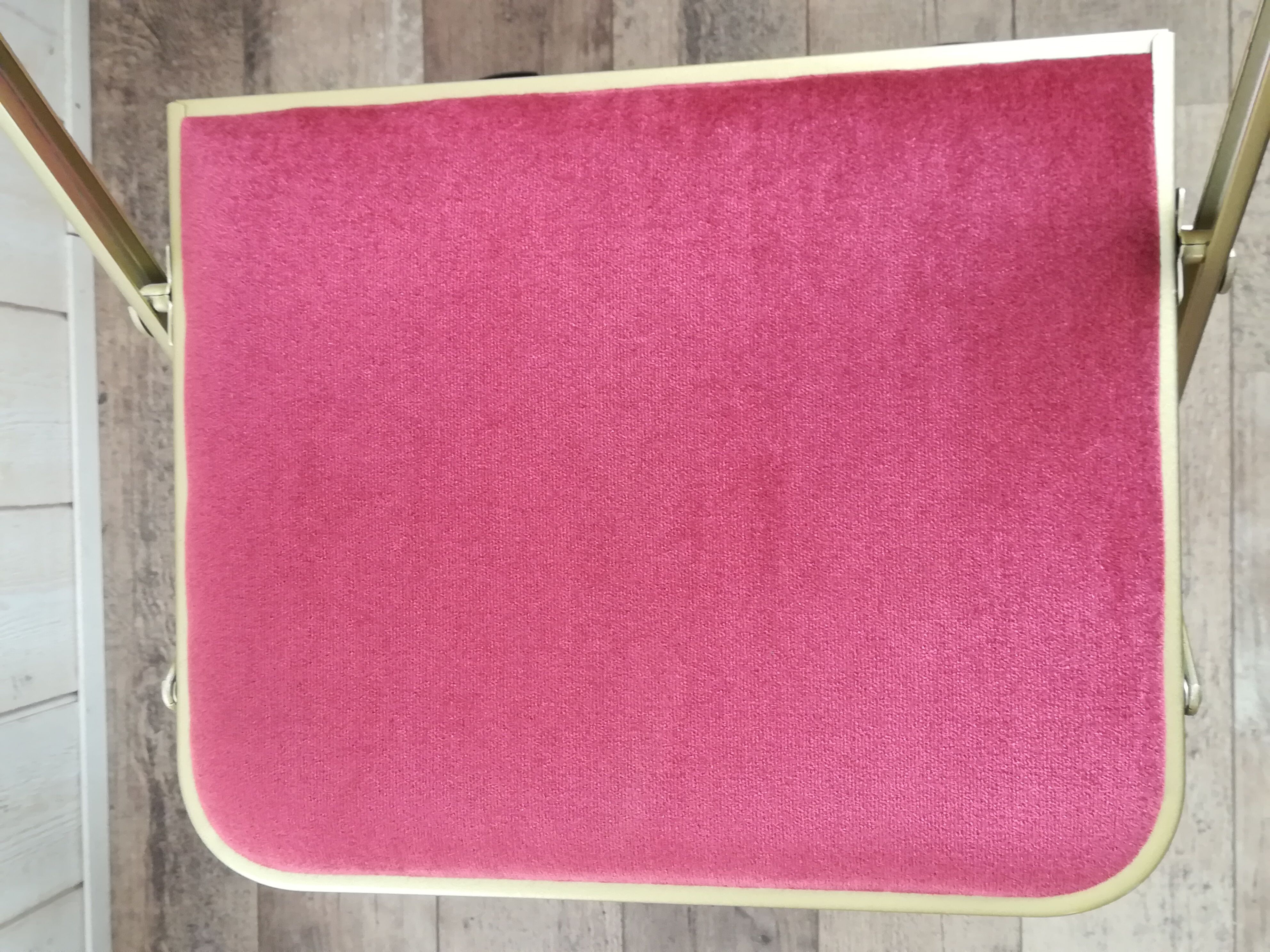 Pink velvet folding chair
