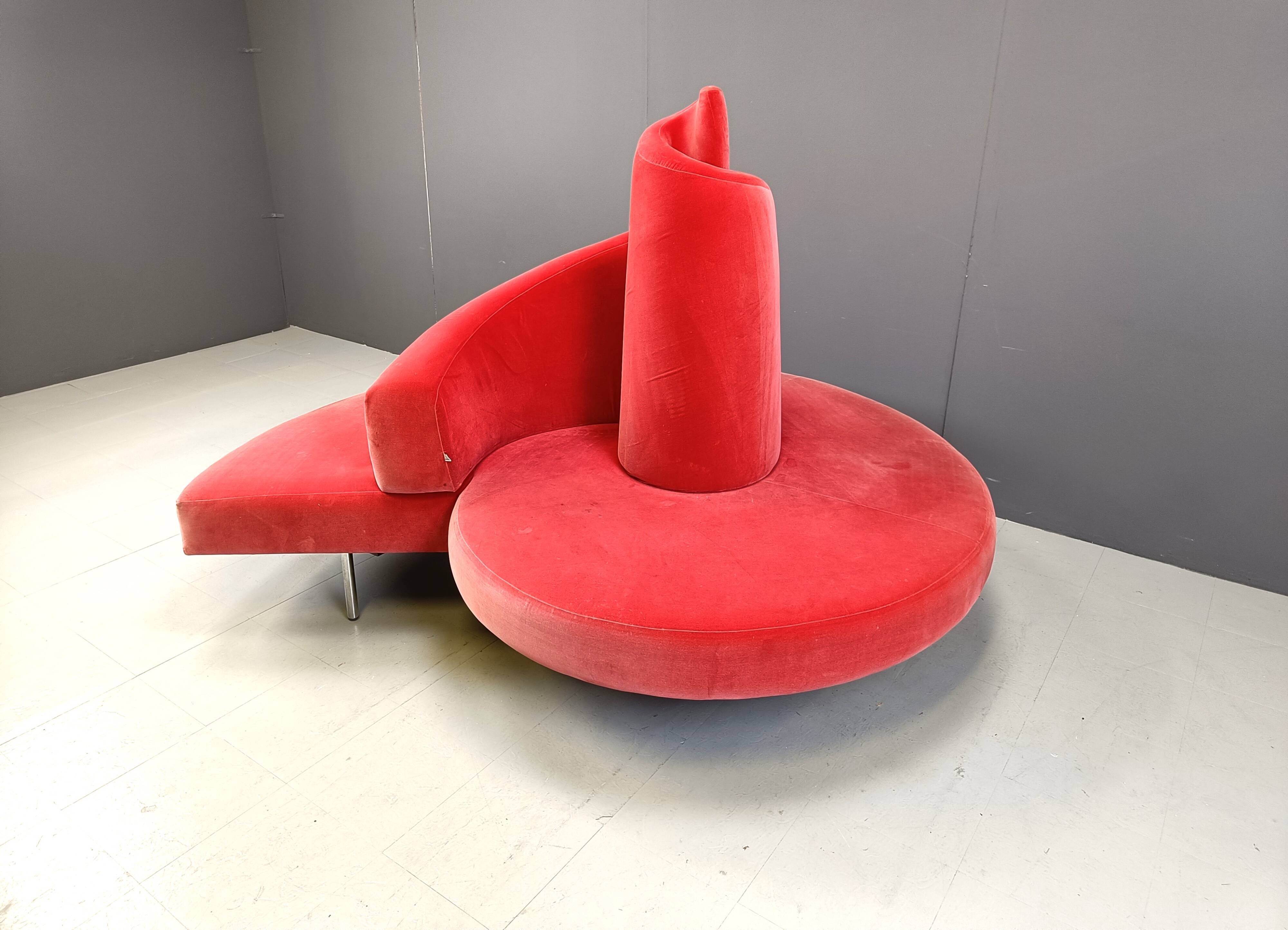 Tatlin Sofa in Velvet from Edra, 1990s