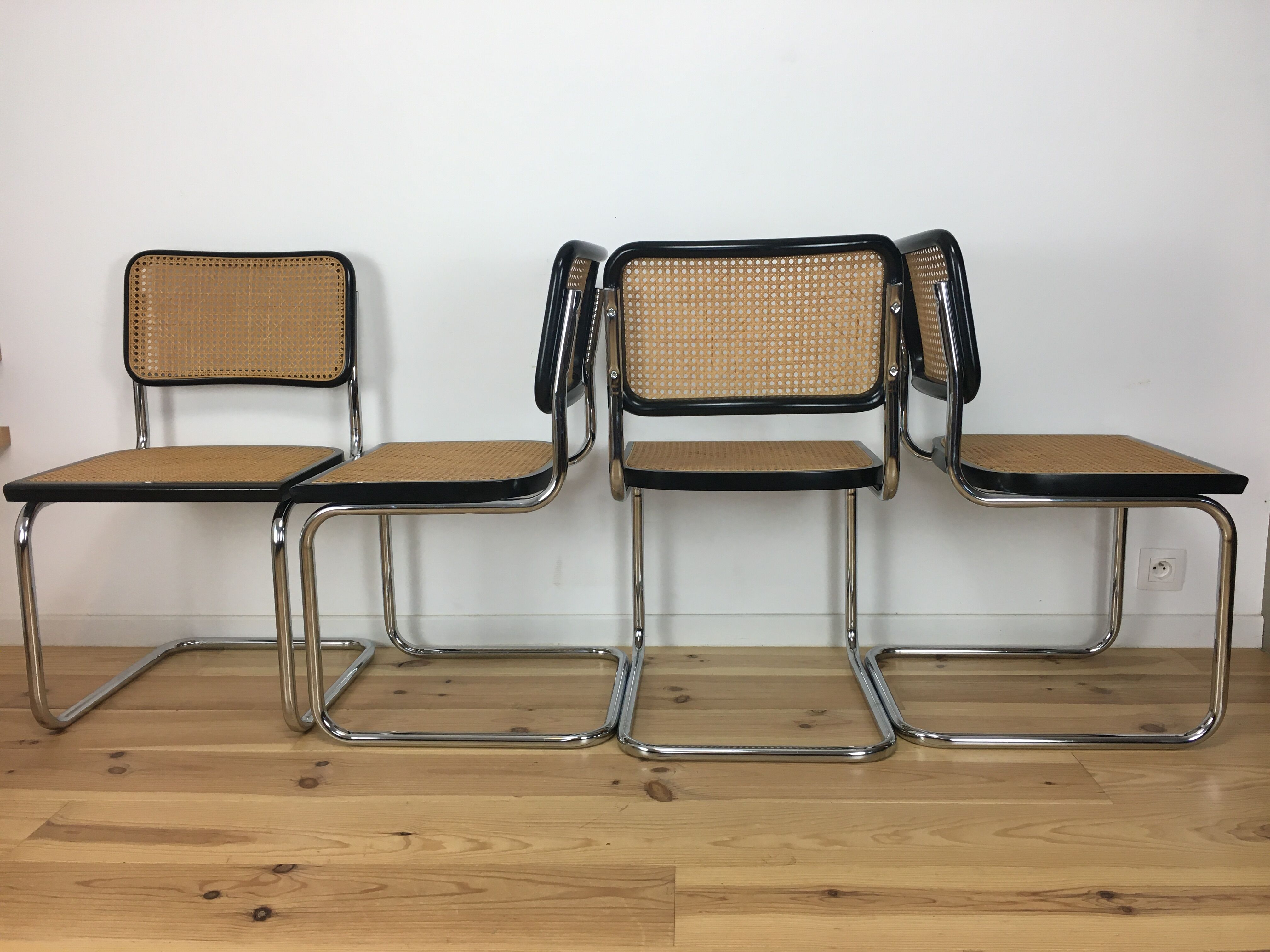 4 chairs Cesca B32 by Marcel Breuer
