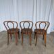 Set of 3 Vintage Thonet Style Bentwood Chair, Carved Wood Dining Chair