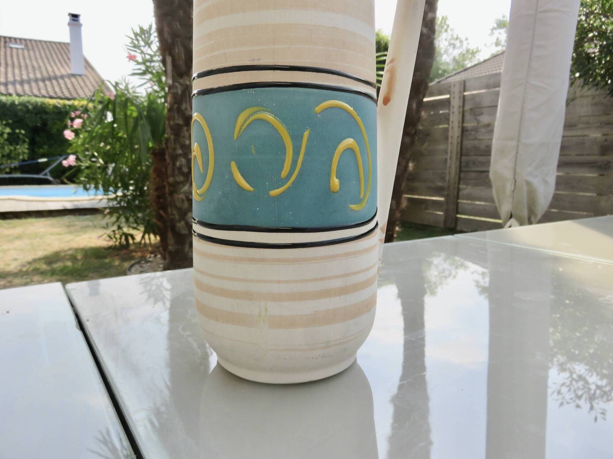 Ceramic vase with handle "W.Germany" 1970s