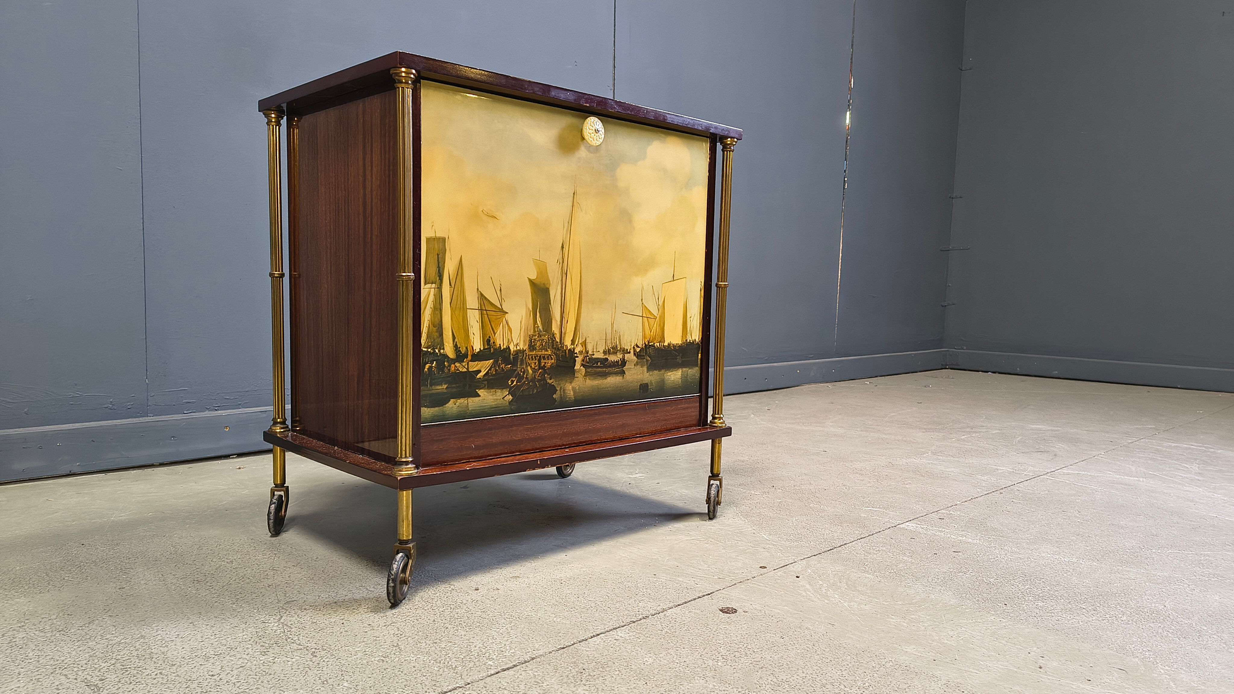 Mid-century modern French bar cabinet, 1960s