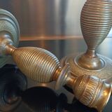 19th century bronze candlesticks