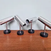 Pair of chrome metal wall lights, Staff Leuchten, Germany, 1970.