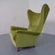 Italian Mohair Wingback Chair, 1950s