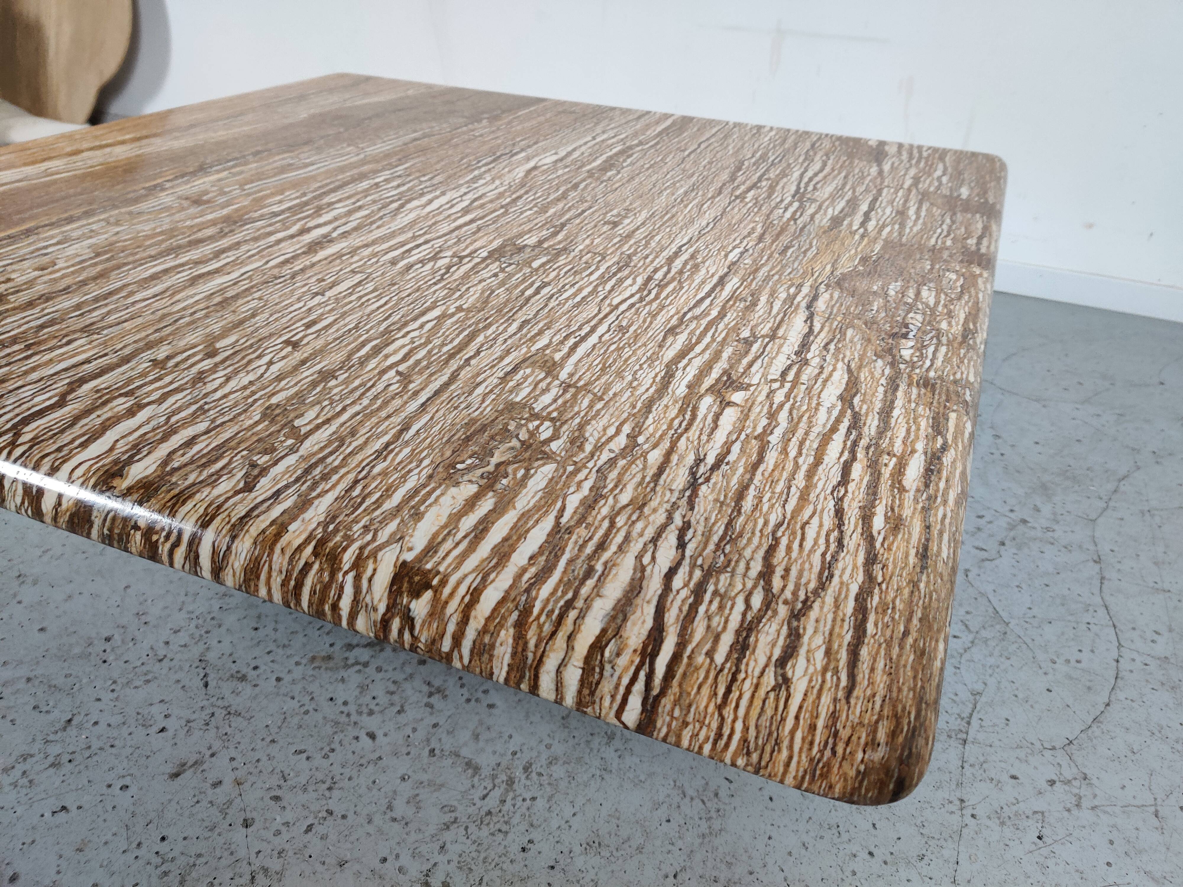 Vintage Italian travertine coffee table, 70s