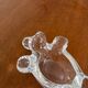 Vintage Vannes crystal ashtray: crystal sculpted bear