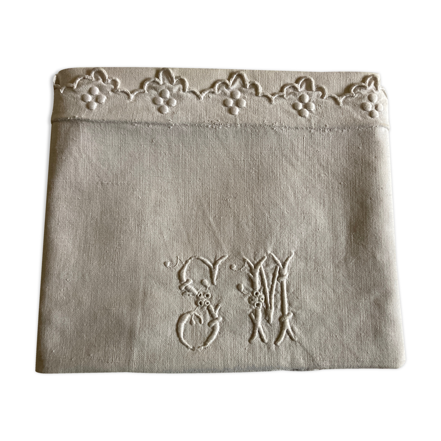 19th country pillowcase in raw linen canvas
