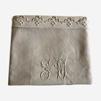 19th country pillowcase in raw linen canvas