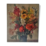 Old painting bouquet of flowers