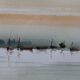 Watercolor "Au fil de l'eau" (boat on the sea) signed Cambier
